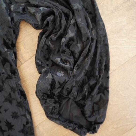 NEW Betsey Johnson Velvet Star Burnout Party Mini Dress Black Womens Size Large - Picture 9 of 12